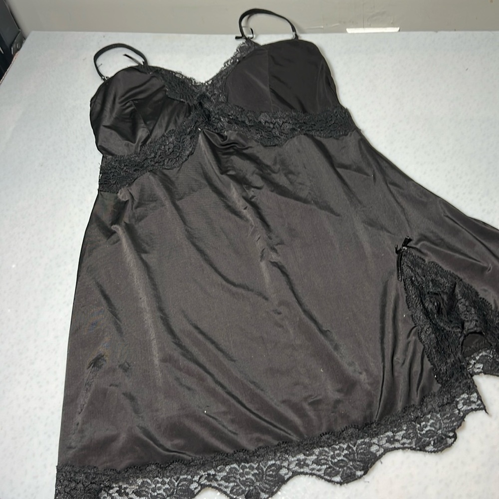 Nature Intimates Black Lacy Teddy Gently Used Size Medium
